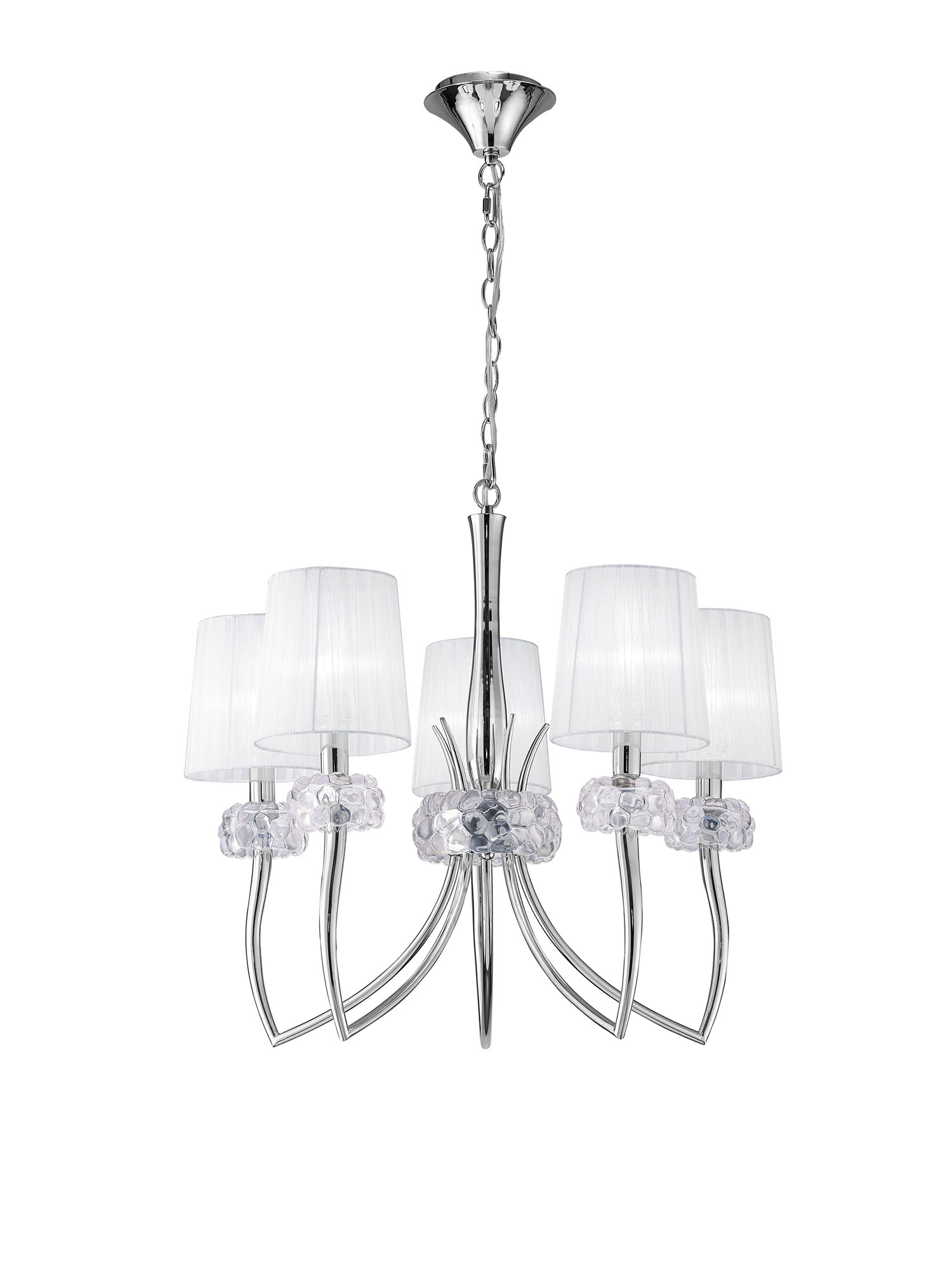 Loewe Polished Chrome-White Ceiling Lights Mantra Multi Arm Fittings